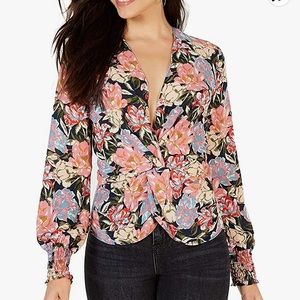 Leyden Floral Women’s Twist Front Pullover Blouse XS
